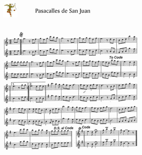partitura Pasacalles de San Juan