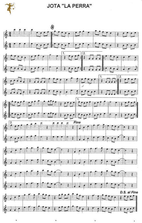 partitura Jota "la perra"