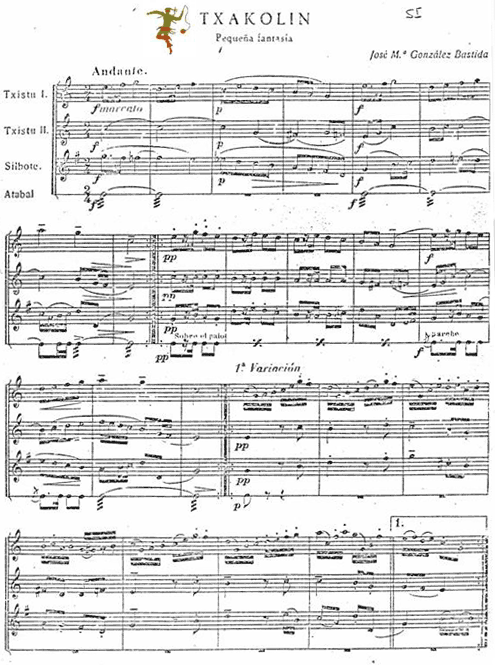 partitura Txakolín